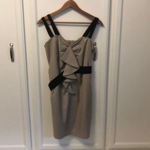 Tan and black party dress